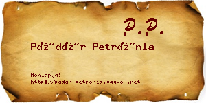 Pádár Petrónia névjegykártya
